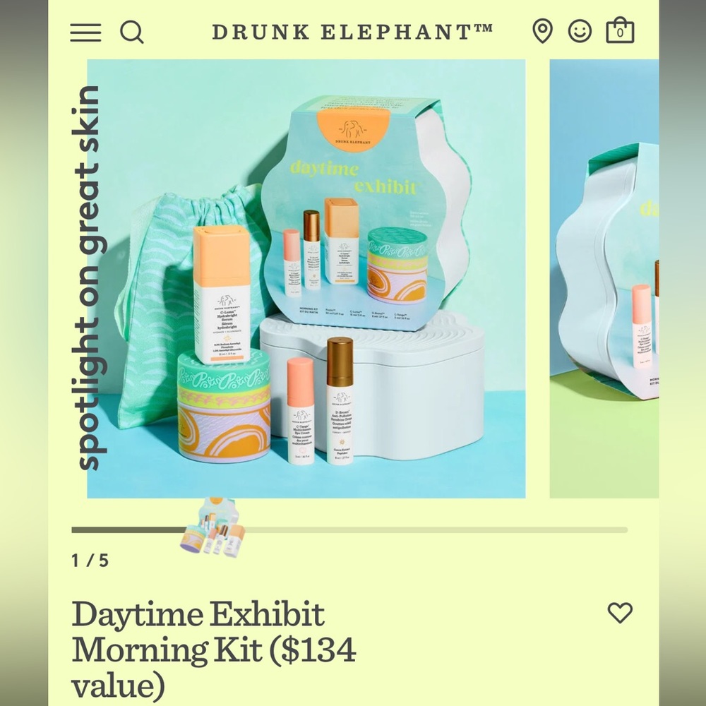 Drunk Elephant Daytime Exhibit Kit in Orange and Blue